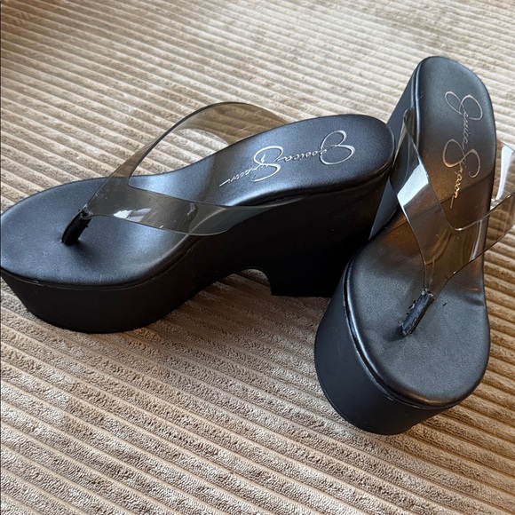 Jessica Simpson Black and Clear Women's Sandals - Picture 8 of 10